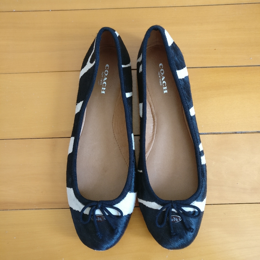 Coach Florabelle Zebra Print Ballet Flats Sz 7.5 - Picture 3 of 11